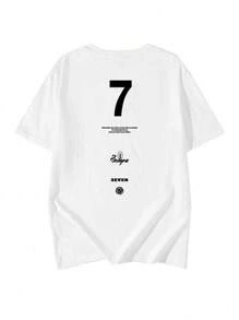 Women's Loose Fit Round Neck Cotton T-Shirt With Digital And English Print, Versatile For Spring/Summer