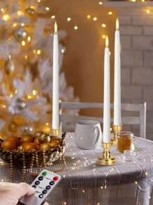 Set de 6 piezas/12 piezas Velas de cono sin llama con efecto parpadeante con/sin control remoto y temporizador, Velas de té a pilas, Velas falsas duraderas como regalo, Velas falsas, Decoración del hogar, Decoración de bodas, Velas LED, Fiesta, Luces de vela de cera falsa para graduación, vuelta al cole, Halloween, Navidad, Día de la Madre, Fiesta de cumpleaños, Día de San Valentín