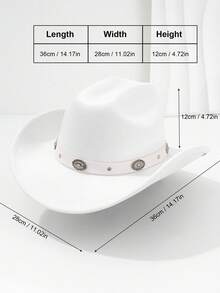 1 Stück Unisex Zylinder, Western Cowboy Stil mit Lederband, geeignet für den täglichen Gebrauch, Hochzeiten, Partys, Strandurlaube - MZ549 - Übersicht 4