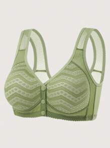6 Peças Sutiãs de Lingerie Sem Fio com Estampa Floral, Sutiãs de Lingerie Confortáveis com Fechamento Frontal para Mulheres