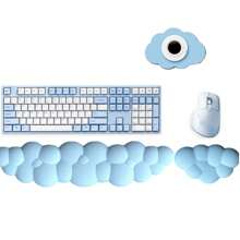 3 pièces/Set Repose-poignet ergonomique et tapis de souris, support de poignet en mousse à mémoire de forme pour la dactylographie au bureau, tapis de bureau en silicone antidérapant et doux pour hommes et femmes