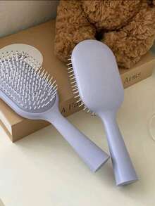 1 pieza Cepillo de pelo portátil y vertical de color macaron, lindo y antiestático, adecuado para hombres y mujeres con cabello largo - Multicolor - Ver 9