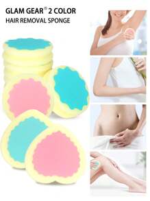 Set de 12 piezas Dispositivo de depilación indoloro con forma de corazón, esponja para exfoliación de la piel y eliminación del vello, lavable, equipo de depilación, dispositivo de depilación física, mousse de depilación para axilas, manos, piernas, apto para hombres y mujeres, esponja de depilación para el hogar para una piel suave