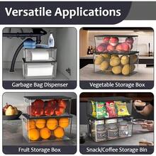 2 Pack Trash Bag Holder Under Sink Stackable, Plastic Garbage Bag Dispenser With Lid, Trash Bag Storage Dispenser Roll Holder Kitchen, Pantry, Laundry Room Organization (Black) - Clear(Black Lid) - View 6