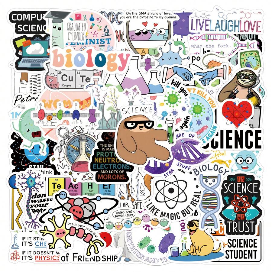 55pcs Biology Theme Stickers For Decorating Stationery, Cups, Luggage ...