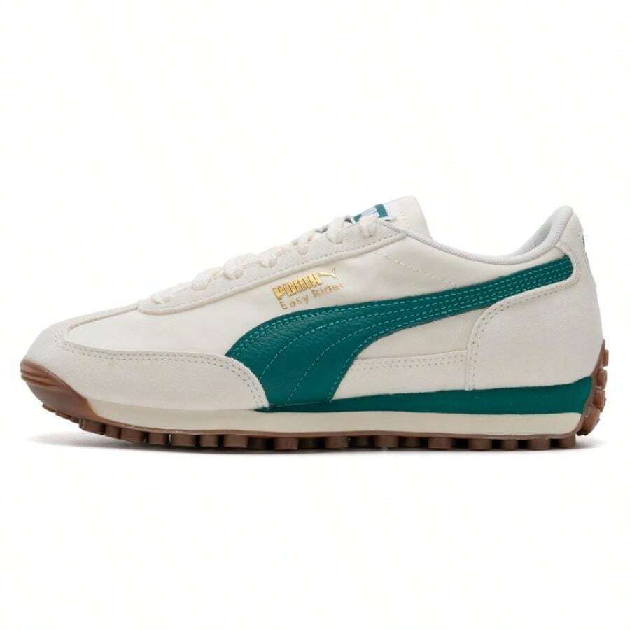 Puma Giày Easy Rider bằng nylon, giày thể thao nhẹ, thoáng khí dành cho nam và nữ, phù hợp cho mang hàng ngày, chạy bộ và du lịch. - Trắng ngà-xanh lá-vàng - Xem 1