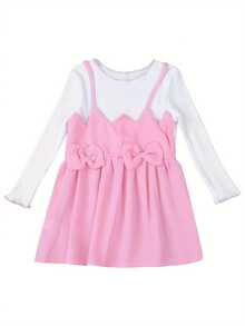 Easisim Vestidos de princesa con tutú de manga larga para niñas recién nacidas - Blanco - Ver 1