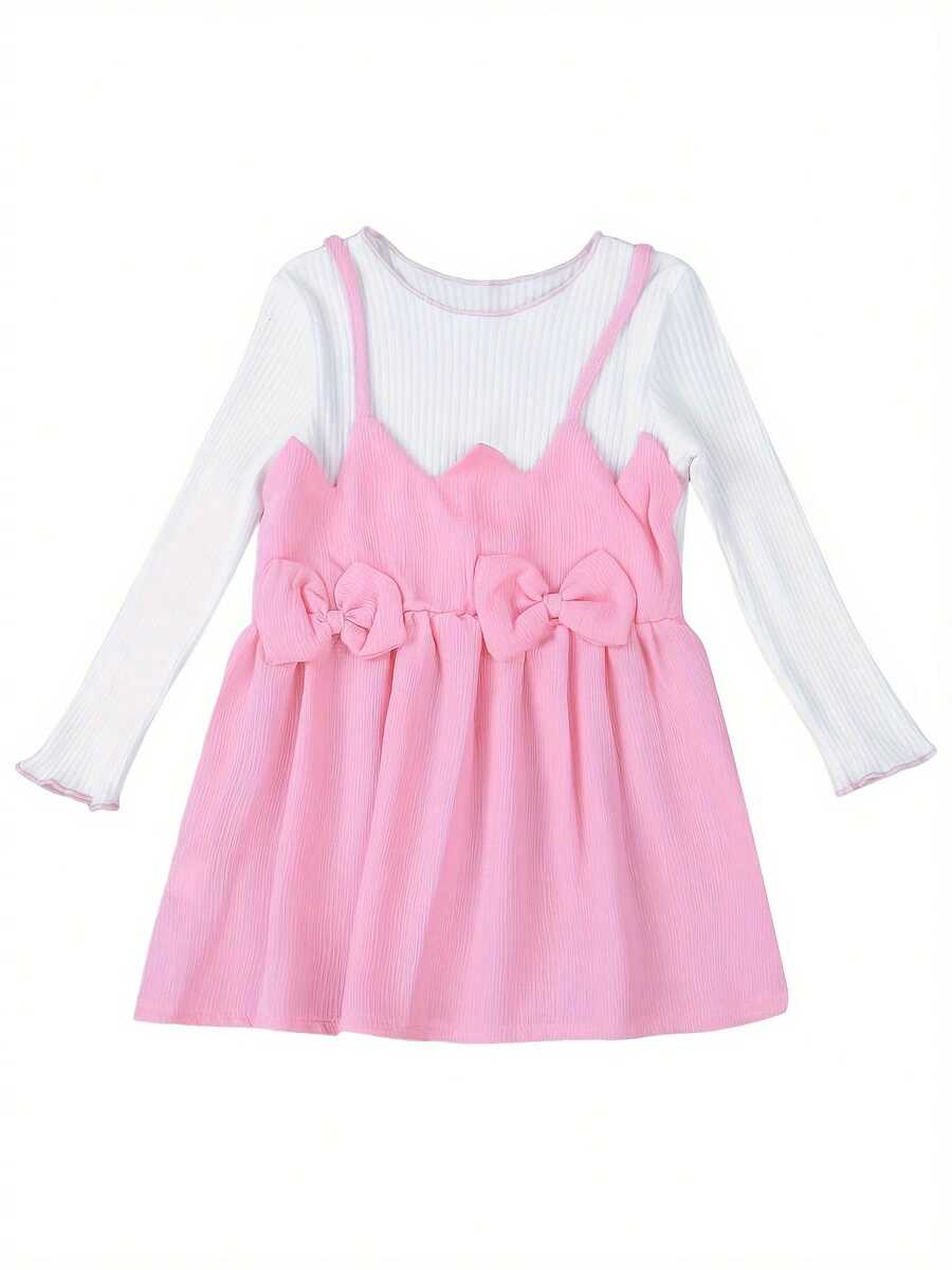 Easisim Vestidos de princesa con tutú de manga larga para niñas recién nacidas - Blanco - Ver 1