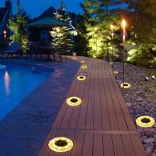 2/4Pcs 8LED Solar Buried Lights, Outdoor Home Garden Street Lights, Garden Atmosphere Decorative Landscape Lawn Buried Lights