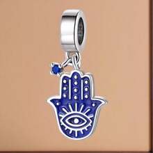 MAGIC CHARMS 1pc 925 Sterling Silver Eye Charms Pendant Charm Bead, Fits Original Bracelet, DIY Jewelry Accessories - White - View 3