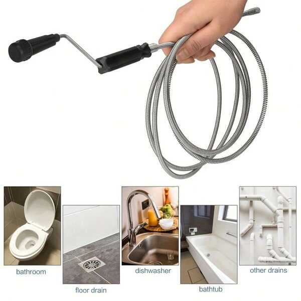 1 Pc Multi-Functional Drain Unclogger, Flexible Manual Drain Cleaner Tool For Bathroom, Toilet, Kitchen Sink Pipe Clogging, Drain Cleaning Soft Spring