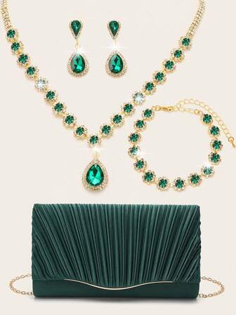 Ladies' Diamond Jewelry Sparkling Luxury Diamond Jewelry Set Sparkling Necklace Earrings Bracelet Set Personalized Satin Folded Envelope Bag Handbag Fashion Banquet Bag Handheld Banquet Bag Handheld Banquet Bag Elegant Handheld Banquet Bag Ladies' Ball Handbag Ladies' Bridal Banquet Bag Ball Handbag Metal Chain Handbag Wedding Party Handbag Cocktail Party Wedding New Wallet Banquet Bag