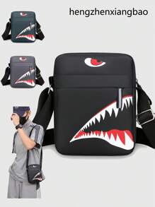 Men's Shoulder Bag INS Messenger Bag Crossbody Bags Polyester Cartoon Casual With Shark Graphic Side Bag Sling Bag Vacation School Holiday Sport Lightweight Gift Teenagers Freshmen Thanksgiving Purse Bag Tote Bag Bum Bag Belt Bag Rider Bag