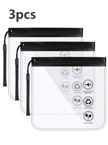 3pcs/1pc Clear Travel Toiletry Bag, Airport Security Liquids Bags, Travel Accessories Makeup Bags, Waterproof Wash Bags, Holiday Essentials For Men Women School Supplies Travel Essentials Pouch Make Up Bag Cosmetic Bag Makeup Pouch Beauty Travel Must Haves Beach Vacation Summer School Accessories Back To School Stuff Back To School Supplies