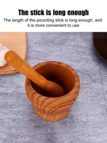 2pcs Spice Grinder Mortar And Pestle Set, Multipurpose Large Garlic Press, Big Size Garlic Masher For Home Use, Seasoning Grinding Tool, Kitchen Small Gadget, 4.3inch*3.9inch