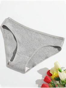 8pcs/Pack Women Low-Rise Solid Color Breathable Lifting Triangle Panties, Dual-Layer Crotch Design For Girls