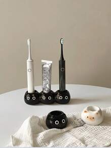 1pc Ceramic Cat Toothbrush Holder, Cute Siamese Cat Electric Toothbrush Stand Organizer, Couple Toothpaste Placement Bathroom Countertop Base Stand, Home Bathroom Decor, Bathroom Storage, Toothbrush Holder, Gift Fall Decor Back To School