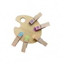 Wooden Clips With Color Dots Matching The Color Palette, Wooden Clips Pairing The Colors Montessori Puzzle Toys
