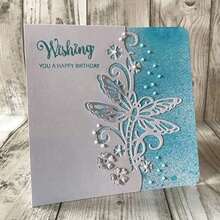 WUPARRSS 1 Piece Of Dragonfly And Flower Hollow Half Frame Creative Handmade DIY Metal Cutting Mold, High-Quality Carbon Steel Embossed Cutting Knife Mold Cardboard Production, Suitable For Scrapbooks, Photo Album Frames, Cards, Envelopes, Invitations, Candle Light Boxes, Embossed Paper, Excellent Creative Design Cutting Die For Handmade Creative Production, Birthday Celebrations And Other Holiday Gifts, Love, Friendship, Blessings And Decorations