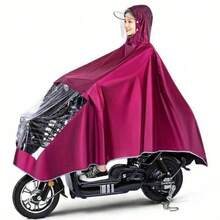 1PC Universal Hooded Rain Coat Poncho Cover For Mobility Scooter WaterProof - Red - View 1