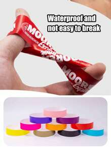 100 piezas/Paquete Pulseras desechables a prueba de agua y a prueba de desgarros, hechas de papel sintético, pulseras desechables para eventos, festivales, exposiciones, conciertos - Navidad