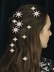 Conjunto de grampos de cabelo com strass em forma de estrela e lua, 2/5/6/7/8/18 peças, acessórios de cabelo para festas de fim de ano para mulheres
