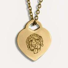 1pc Personalized Laser Engraved Line Art Pet Image Necklace - Silver - View 6
