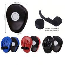 2pcs Boxing Set: 1 Pair Boxing Wraps And 1 Curved Focus Mitts - Faux Leather Training Gloves, Muay Thai MMA Taekwondo Boxing Training Wraps, Suitable For Boxing Training, Muay Thai, Taekwondo - Multicolor - View 8