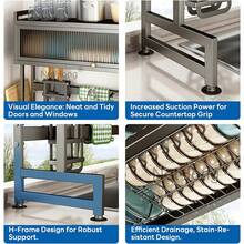 NetHong Kitchen Dish Drainer Rack With Drip Tray, Cutlery Holder And Plate Rack For Sink - Black - View 7