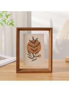 1 pieza Marco de fotos de doble cara, marco de fotos de madera retro de vidrio acrílico transparente de alta calidad, marco de fotos DIY, se puede colocar en la foto, adecuado para sala de estar, decoración de dormitorio, fiesta festiva, regalo de cumpleaños, decoración del hogar, decoración de interiores, almacenamiento creativo de plantas de escritorio, regalo del Día de San Valentín