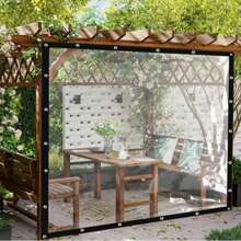 1 pezzo di telone impermeabile trasparente, telone in PVC con occhielli, copertura impermeabile trasparente con bordi avvolti e fori pre-praticati per una facile installazione, tenda da giardino impermeabile per esterni, copertura per serra, veranda, piante, recinzione da giardino - telone trasparente per protezione dalla pioggia per esterni