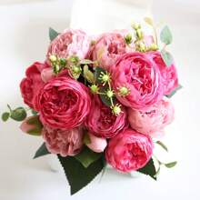 1 Stück künstliche Pfingstrose, gemischte Farben Stoff Blume, realistische Hochzeit Verlobung Tisch Wohnzimmer Schlafzimmer Heim Dekoration, geeignet für alle Jahreszeiten