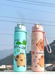1 件卡通可爱 Caipirinha 800ml 水瓶带吸管，防漏、防震、便携 - 适合旅行、户外、学生使用 - 情人节、母亲节、感恩节、圣诞节和新年的绝佳礼物 - 彩色 - 查看 9