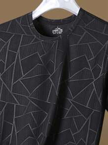 Camiseta de manga corta para hombre de secado rápido para exteriores, transpirable y elástica para gimnasio y deportes, para verano