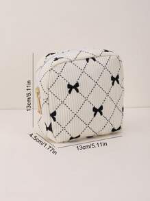 1/2 piezas Bolsa de maquillaje cuadrada de pana, para mujer y hombre, bolsa de aseo plana, organizador de maquillaje, bolsa de cosméticos de viaje
