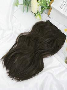 Extensión De Cabello De 12 Pulgadas, Extensiones De Cabello Onduladas Con Clip, Hilo Invisible, Piezas De Cabello Sintético Marrón Oscuro Para Mujer, Uso Diario