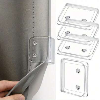 1/2/4pcs Shower Curtain Clip - Windproof, Splash Proof Plastic Adhesive Curtain Holder, Easy To Install Wall Mounted Design For Secure Fabric Fixation, Fabric Curtain Holder | Minimalist Design | Plastic, Practical Hooks Home Bathroom Decor Fall Decor Bathroom Accessories Back To School