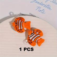 1/3/6/12/24/48 piezas Peces tropicales de dibujos animados, artesanía de vidrio fundido, colgante DIY para collar, ropa, decoración colgante, accesorios, decoración del hogar y festividades