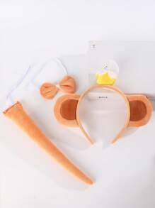 Faixa de Cabelo com Orelhas de Macaco Banana Fofa, Presilha de Cabelo em Formato de Macaco Cartoon, Lavagem Facial, Super Fofa e Engraçada, Acessório de Cabelo