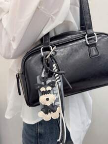 HXXOOS Uma Peça Tag de Identificação e Chaveiro de Cão em Estilo INS - Pingente de Bolsa Fofo de Schnauzer com Etiqueta "ISSO É MEU!", Acessório de Viagem para Mulheres, Presente para Ela, Pendente para Mochila, Bolsa de Ombro, Mala