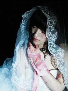 1pc Vampire Bride Dark Gothic Style Black Lace Mesh Headdress, Party Role Playing Props Accessories Headdress, Suitable For Festivals, Parties, Photoshooting Props