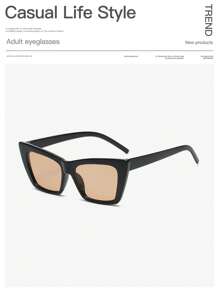 1 pièce Lunettes de mode vintage femme à l'œil de chat en acrylique avec contraste de couleurs, convient pour les sorties, les tenues et les cadeaux de vacances d'été, extérieur, voyage