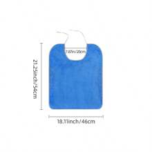1 Soft And Comfortable Adult Dining Apron, Made Of Coral Fleece, Good Water Absorption, Unisex Bib, Double-Sided, Suitable For The Elderly And Adults To Use When Eating And Washing Their Faces