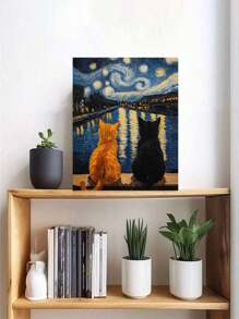 1 Set süßes Katzenmotiv DIY Digitales Ölgemälde Set. Sorgfältig gestaltetes Kunstwerk, um Ihre Persönlichkeit durch lebendige Farben zum Ausdruck zu bringen und Ihren Raum zu dekorieren.