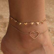 1-3pcs Round Charm Anklet For Summer Vacation Travel Beach Party,Gold Jewelry