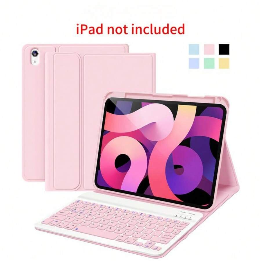 STWMOOCE Detachable IPad Wireless Keyboard Leather Case With Tablet Magnetic  Pencil Holder And Stand, Compatible With 10.2-Inch IPad 7/8/9th,IPad 10th,10.9-Inch IPad Air4/5th,11 IPad Air(M2/M3),11-Inch IPad Pro1/2/3/4th Gen Bluetooth Keyboard Cover - Pink - View 1