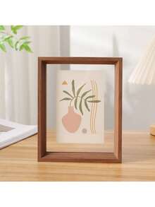 1 pieza Marco de fotos de doble cara, marco de fotos de madera retro de vidrio acrílico transparente de alta calidad, marco de fotos DIY, se puede colocar en la foto, adecuado para sala de estar, decoración de dormitorio, fiesta festiva, regalo de cumpleaños, decoración del hogar, decoración de interiores, almacenamiento creativo de plantas de escritorio, regalo del Día de San Valentín