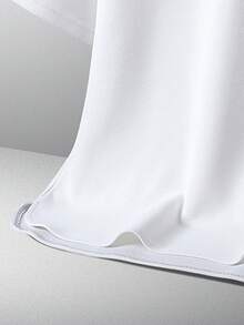 2pcs Men's Solid Color Round Neck Short Sleeve Casual T-Shirt And Letter Printed Drawstring Waist Shorts Set, Summer, Cozy Outfits - White - View 4