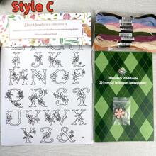 A Set Of Lace Embroidered Jeans Pocket Decoration Set, DIY Mixed-Color Fabric Craft Set With Calico, English Manual, Sewing Needle, Thread - All-Season Flower-Themed Decoration Set