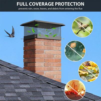 Chimney Cap, Chimney Cover Outside Cap For Wood Stove Fireplace Chimney Flue Caps